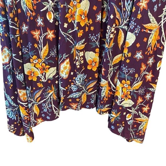 Maeve Sz M Purple Cottagecore Front Tie Boho Gypsy Vibe Rayon Stretch Midi Dress - Picture 4 of 8